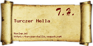 Turczer Hella névjegykártya